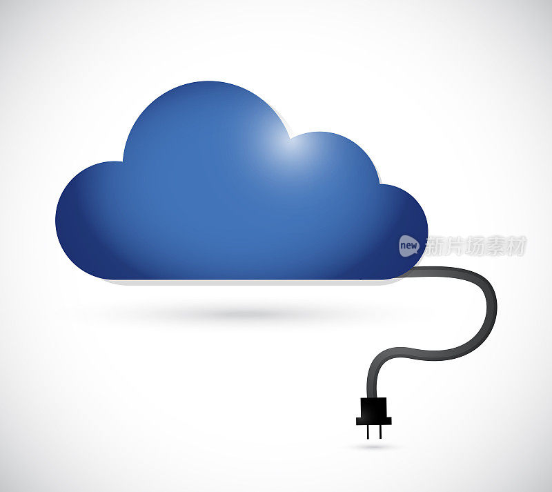 Cloud and power cable illustration design